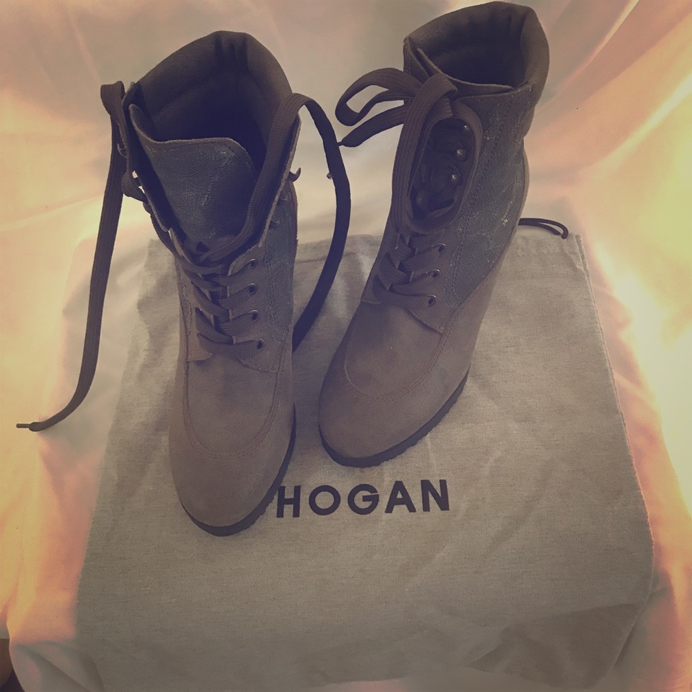 Authentic Hogan Ankle Boots Army Green Size7